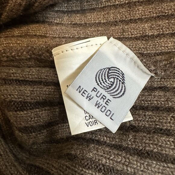 Anne Klein II Ribbed Longline Cardigan 100% Wool M Brown Business Casual Office - Picture 10 of 13